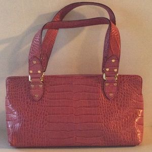 Kate Spade Vintage Pink Croc Embossed Leather Bag